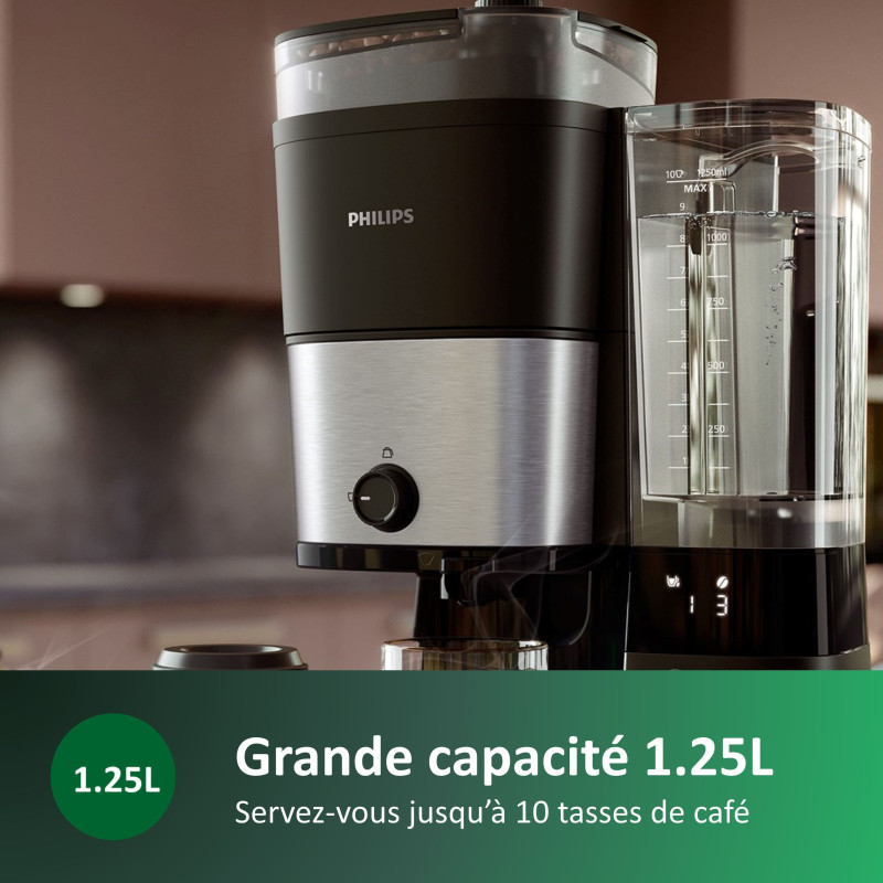 Filter coffee maker with integrated grinder - PHILIPS - HD7888/01 - Up