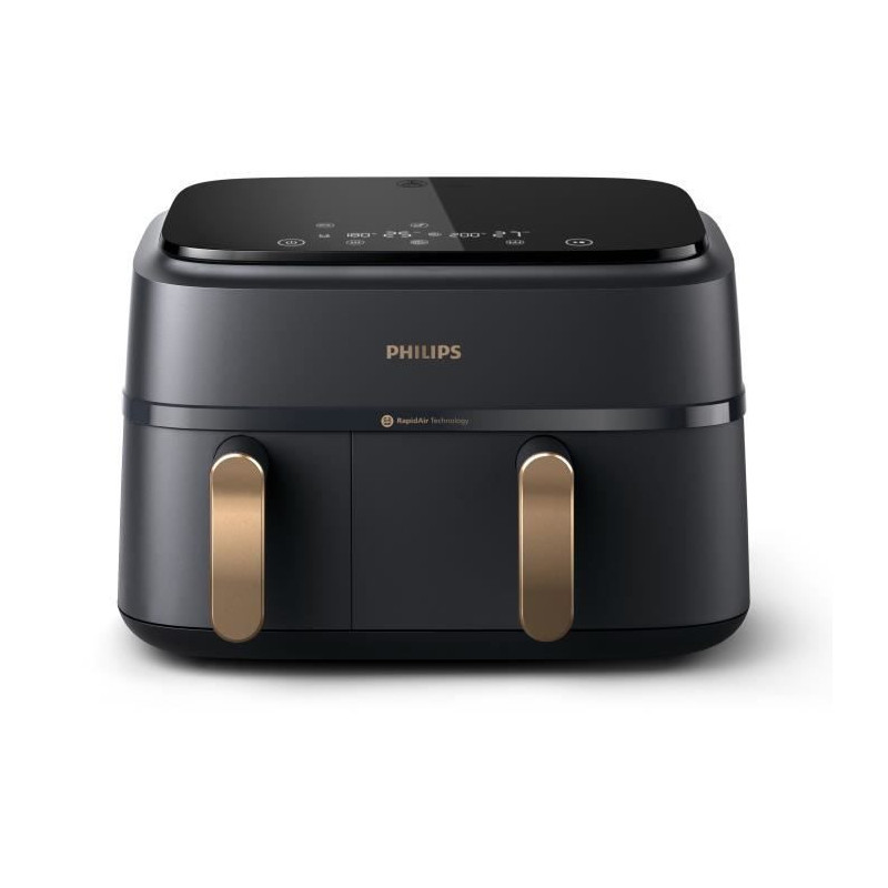 Oil-free fryer - PHILIPS - NA352/04 - 9L - Double basket - Touch scree