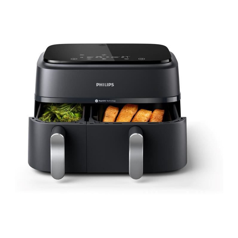 Oil-free fryer - PHILIPS - Airfryer XXL NA351/00 - Double tank 9L - 8