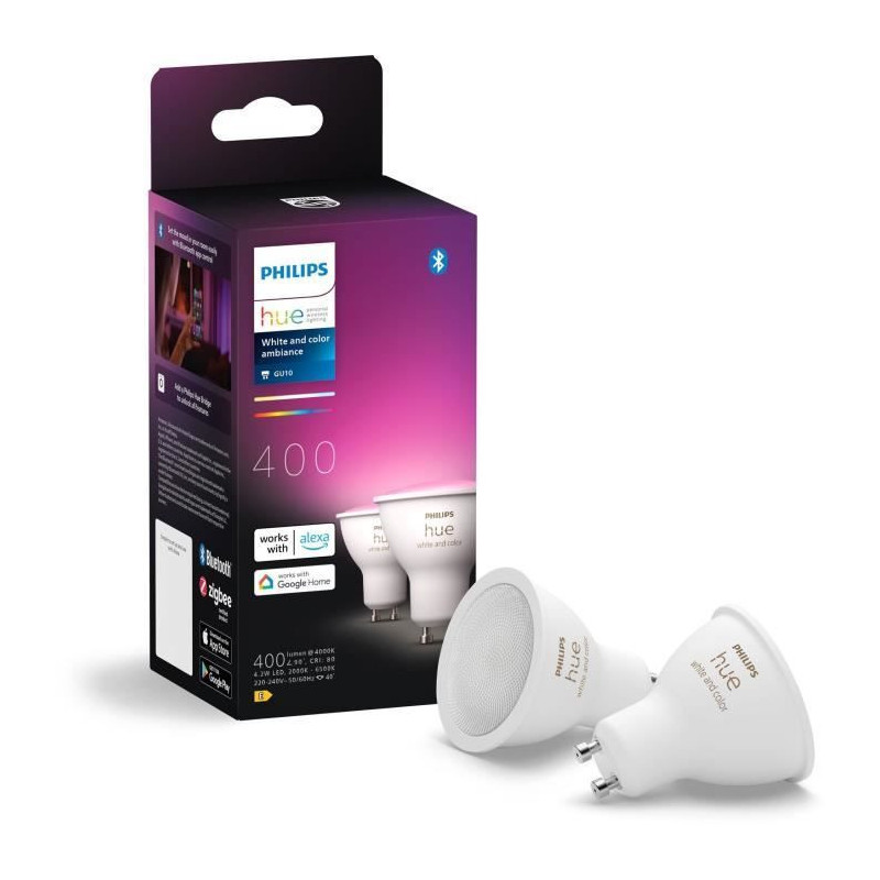 PHILIPS brand connected LED bulbs, offering adjustable brightness and