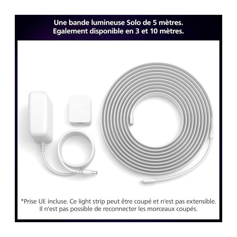 Connected strip - Philips Hue - Solo Lightstrip - 5 m - White - Integr