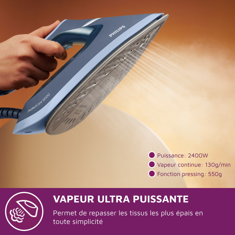 Steam generator - Philips - PSG6042-20 - 8 bars - 130 g/min - Unlimite