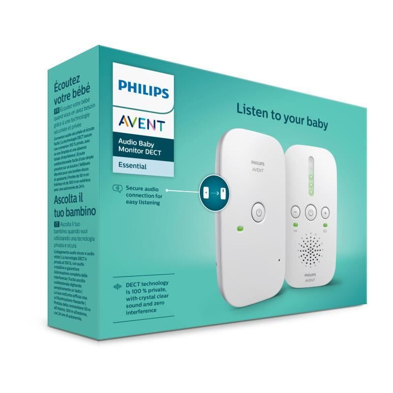 Philips Babyphone DECT SCD502 / 26 - On battery or mains - Range 300m