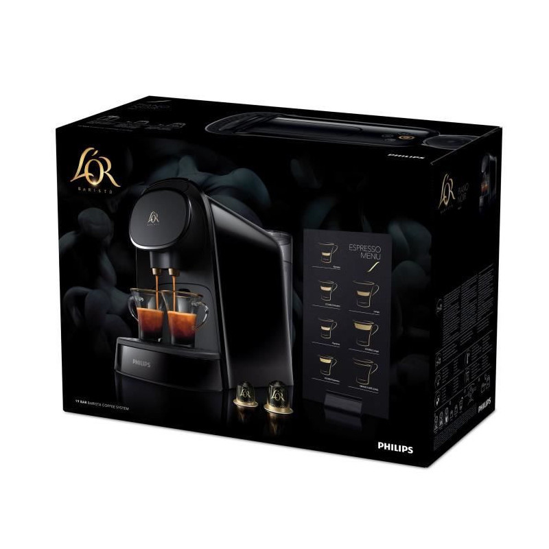 Coffee machine with double espresso capsules philips l'or barista lm80