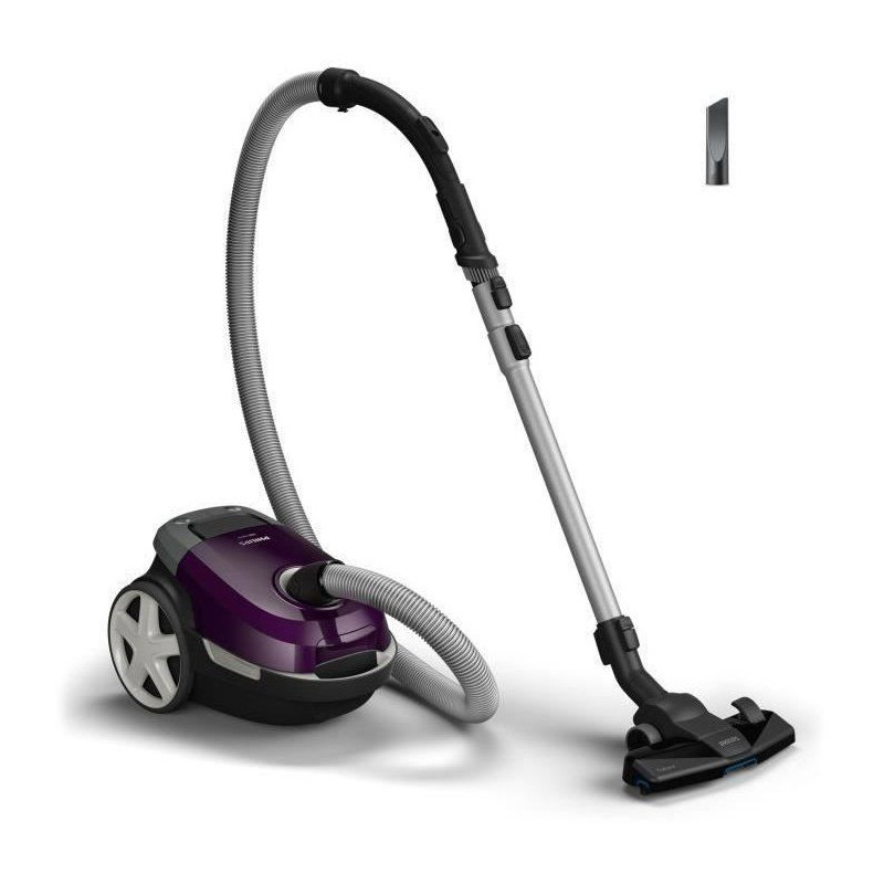 Bagged vacuum cleaner - PHILIPS - XD3100/06 - 900 W - 79 dB - Purple