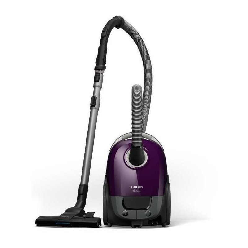 Bagged vacuum cleaner - PHILIPS - XD3100/06 - 900 W - 79 dB - Purple