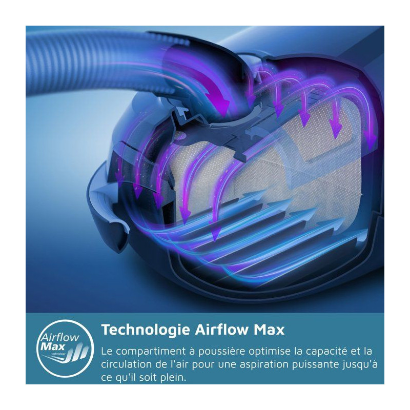 Bagged vacuum cleaner - PHILIPS - XD3100/06 - 900 W - 79 dB - Purple