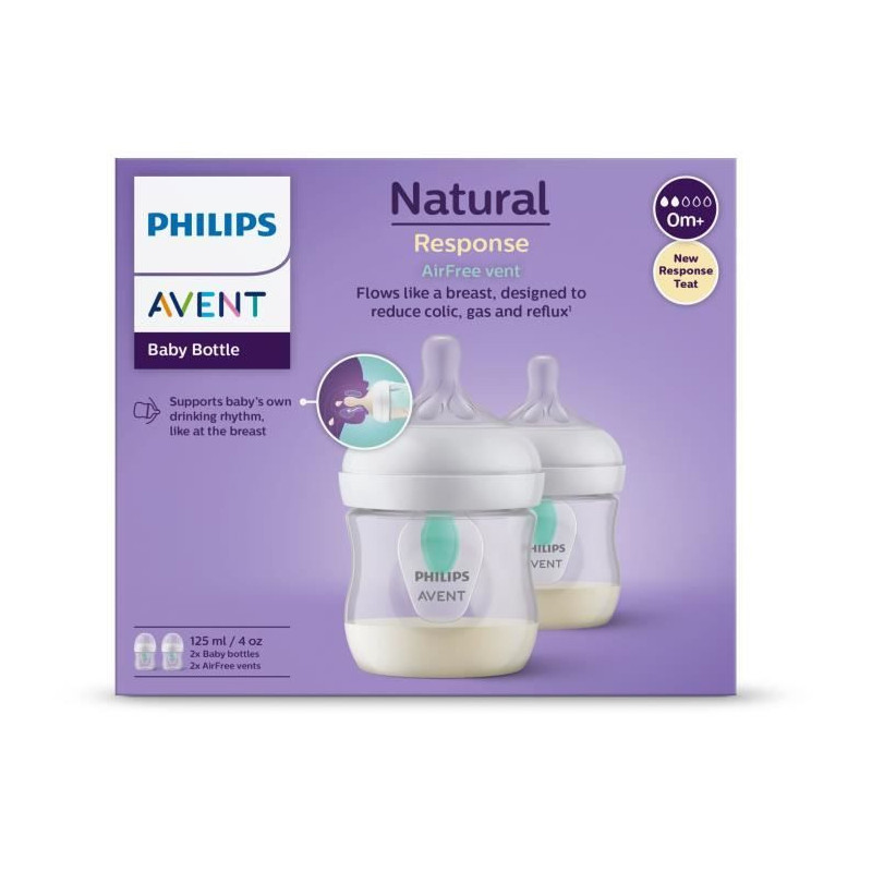 Set of 2 Natural bottles 3.0 Philips Avent Scy670/02 - 125 ml - Air Fr