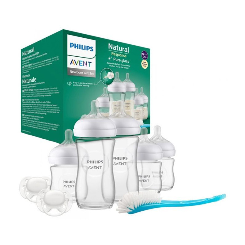 Natural Glass Baby Bottle Birth Set - PHILIPS AVENT - Newborn Kit - 24