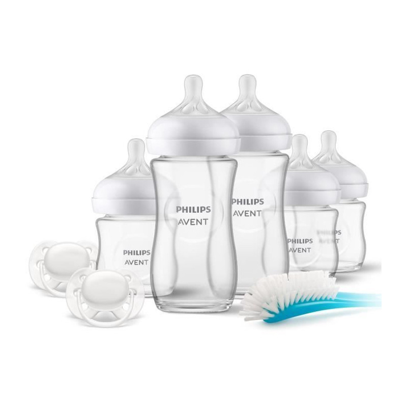 Natural Glass Baby Bottle Birth Set - PHILIPS AVENT - Newborn Kit - 24