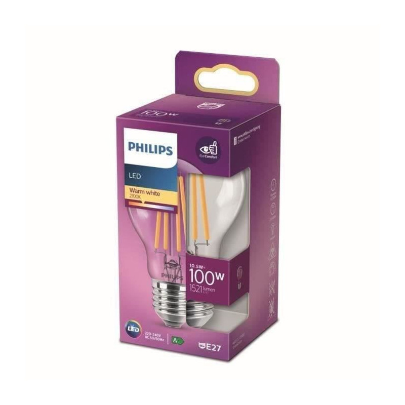 Philips Non -Dimmable LED bulb - E27 - 100W - Warm White