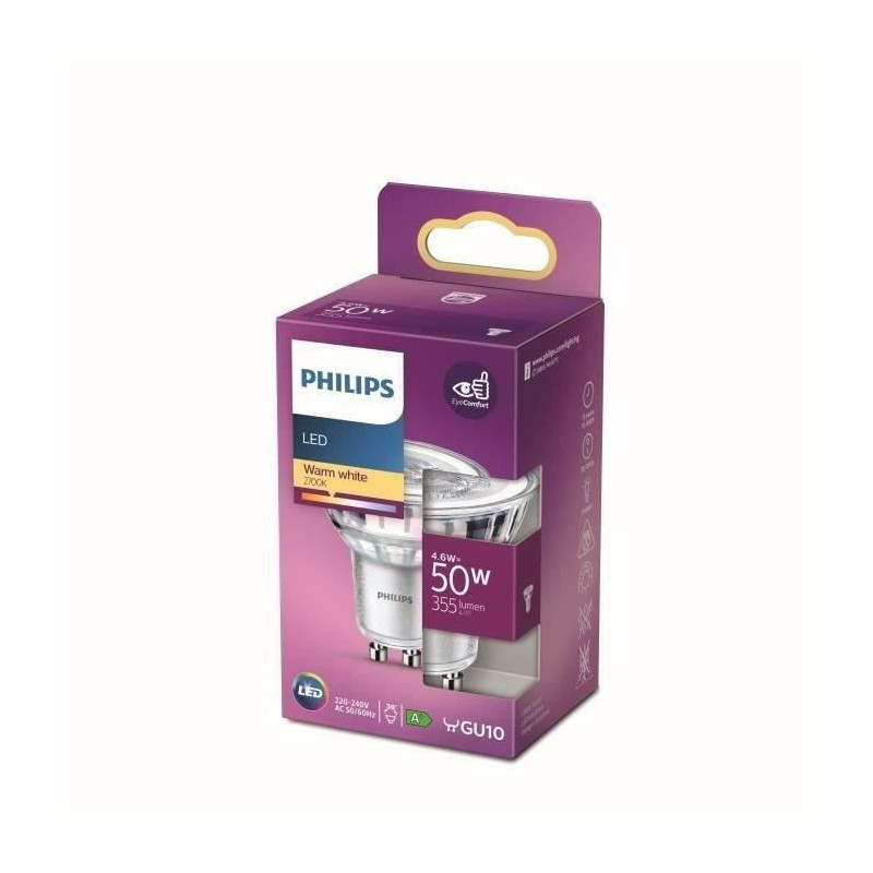 Philips LED bulb Equivalent50w Gu10 Warm Warm Non -Dimmable