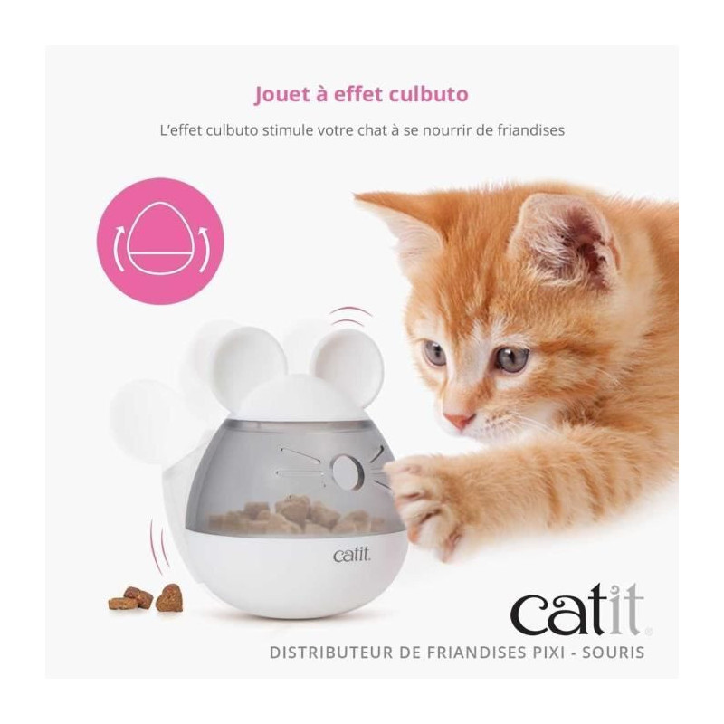 Cat Treat Dispenser - CATIT - PIXI - Mouse Ears Design - White
