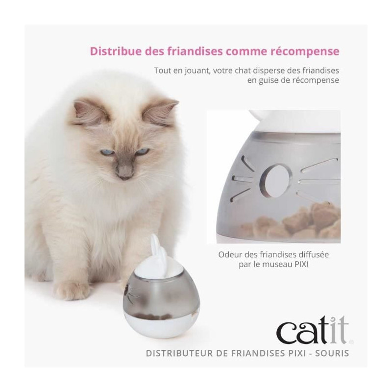 Cat Treat Dispenser - CATIT - PIXI - Mouse Ears Design - White