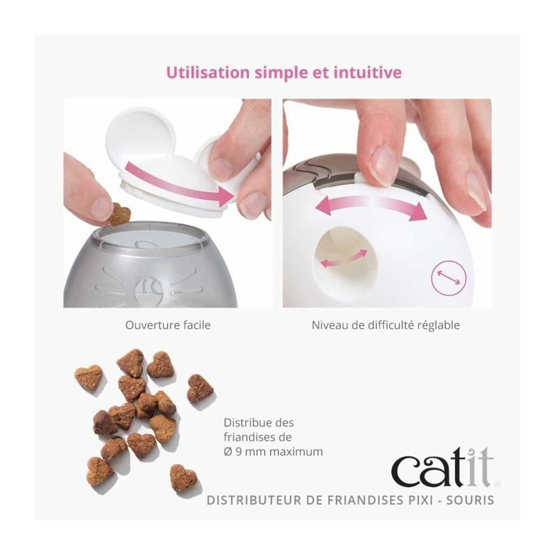 Cat Treat Dispenser - CATIT - PIXI - Mouse Ears Design - White