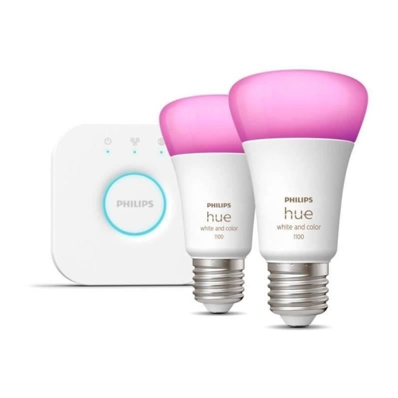 Philips Hue White and Color Ambiance, Starter Kit 2 Bulbs E27, 75W, Bl