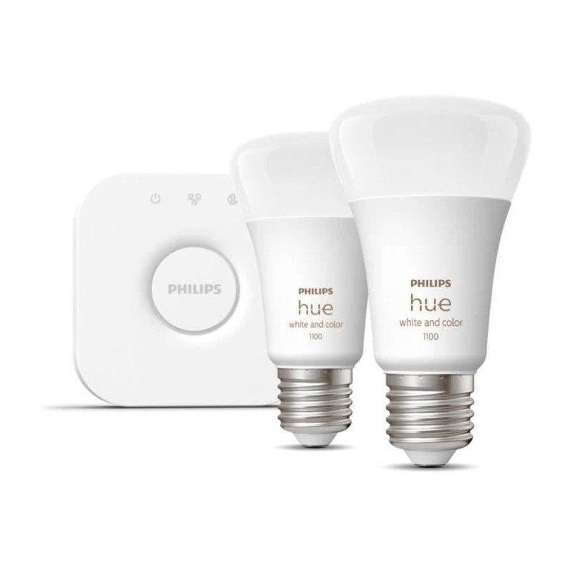 Philips Hue White and Color Ambiance, Starter Kit 2 Bulbs E27, 75W, Bl