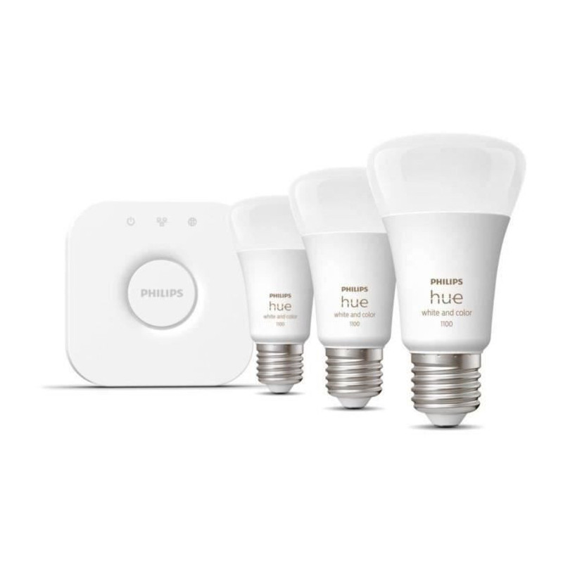 Philips Hue White and Color Ambiance, Starter Kit 3 Bulbs E27, 75W, Bl