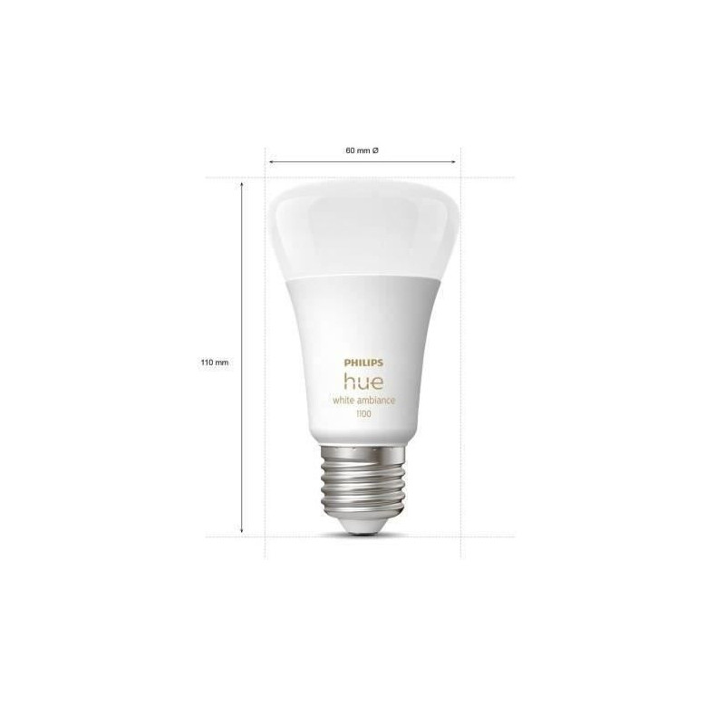 Kit Starting LED LED Connected Philips Hue White - 10.5W - Lot 2 E27 -