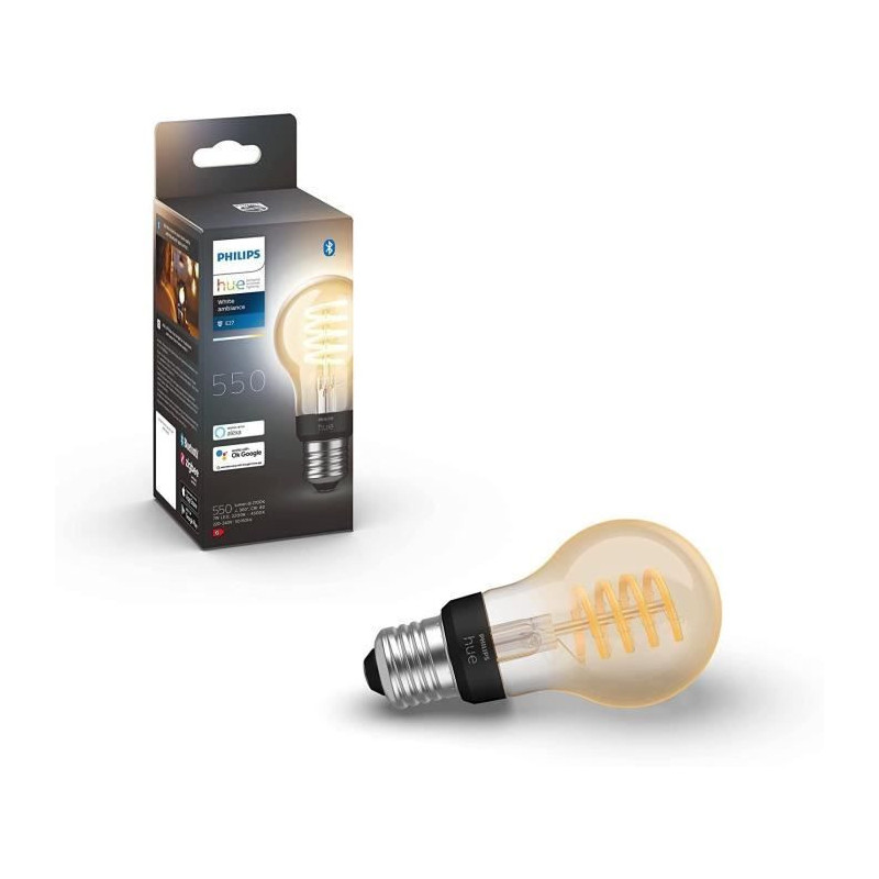 Philips Hue White Ambiance, LED Connected LED Filament E27, Bluetooth