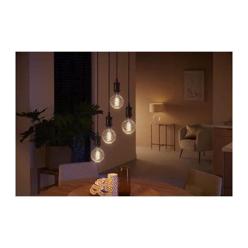Philips Hue White Ambiance, LED Connected LED E27 Filament G93 Globe,