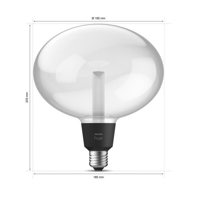 Philips Hue White and Color Ambiance, Ellipse E27 connected LED bulb,