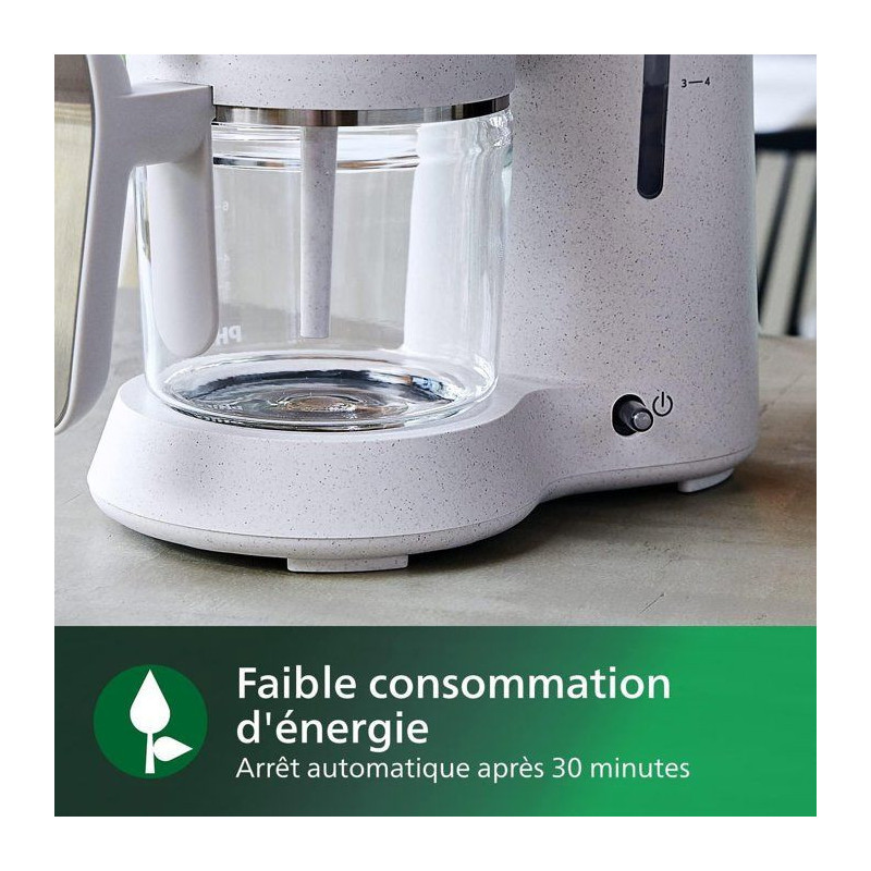 Filter coffee maker - PHILIPS - HD5120/00 - 1.2 L - Matt white - Eco-f