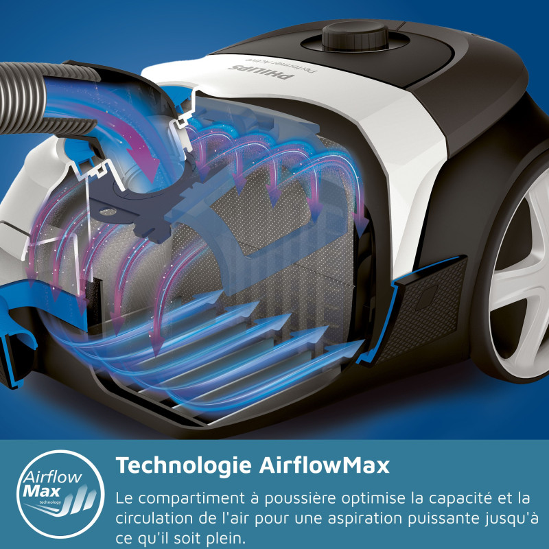 Cylinder vacuum cleaner with bag - PHILIPS XD6122/12 - 900 W - 4 L - P