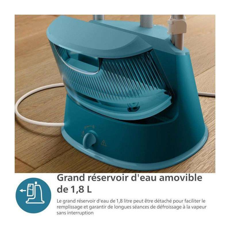 Vertical steamer - PHILIPS - STE1040/20 - 1800 W - 3 settings - Blue