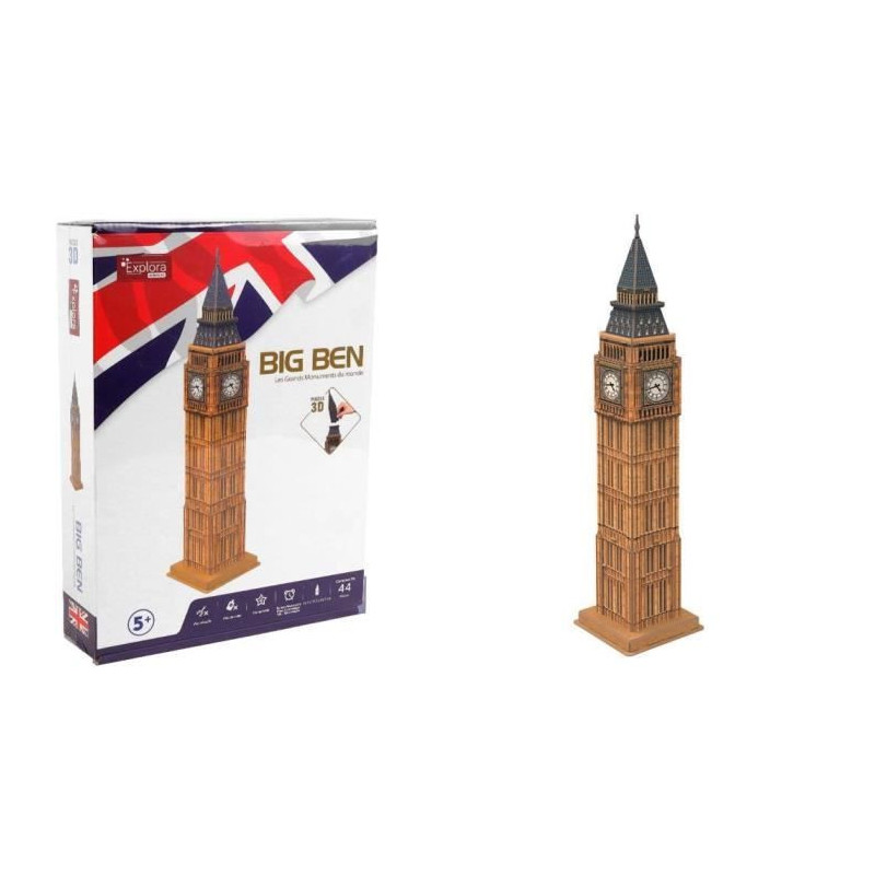 3D Puzzle - Big Ben - Construction Game - EXPLORA - 44 pieces - Ages 5