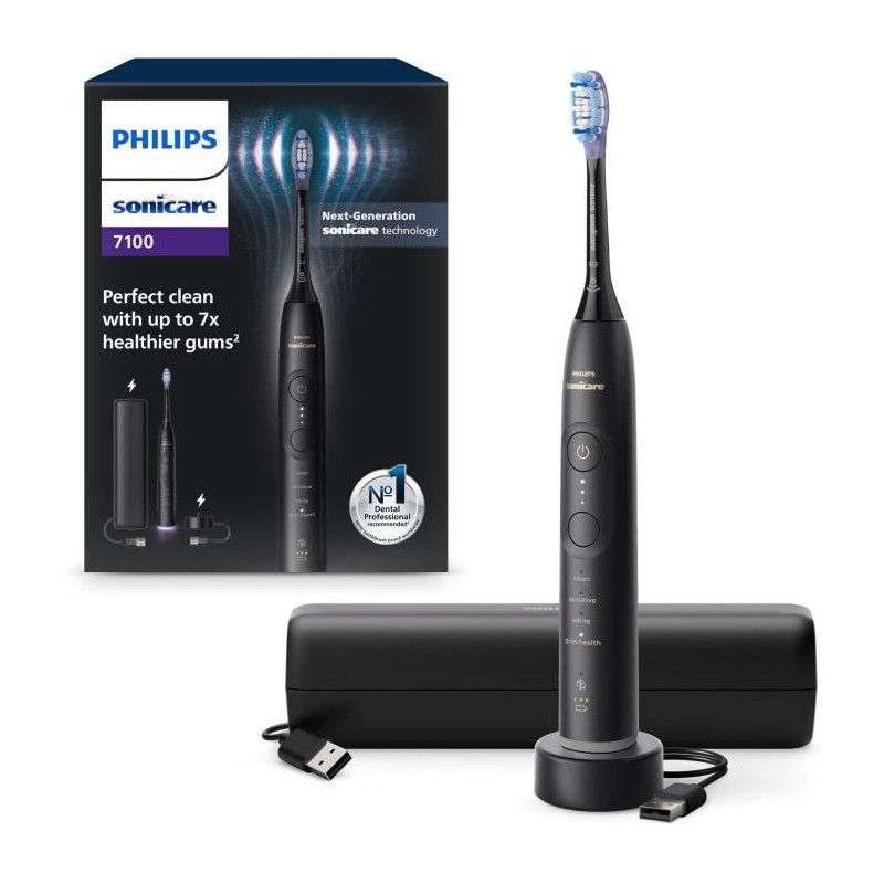 Toothbrush - PHILIPS - HX7421/01 - Sonicare - 7100 Series - Black - El
