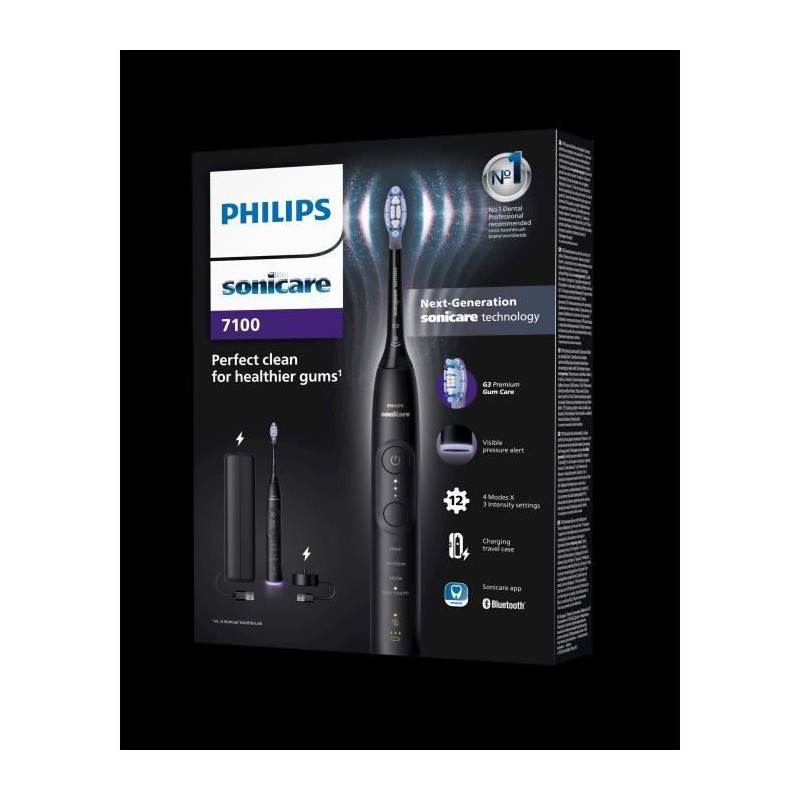 Toothbrush - PHILIPS - HX7421/01 - Sonicare - 7100 Series - Black - El