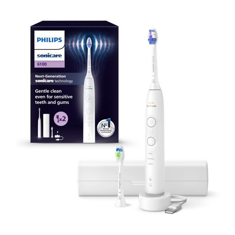 Toothbrush - PHILIPS - HX7410/02 - Sonicare - 6500 Series - White - El