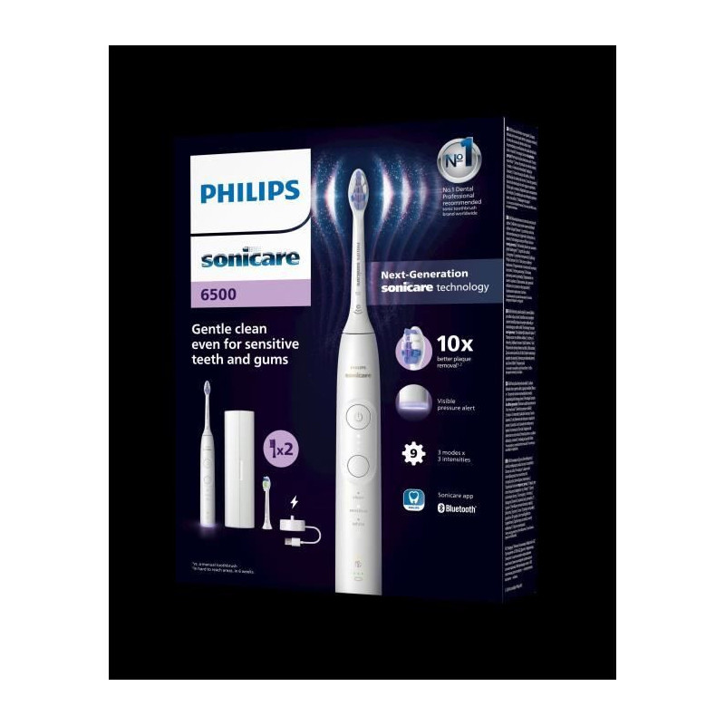 Toothbrush - PHILIPS - HX7410/02 - Sonicare - 6500 Series - White - El