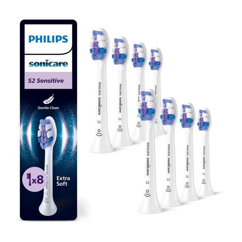 Pack of 8 brush heads - PHILIPS - HX6058/87 - S2 white