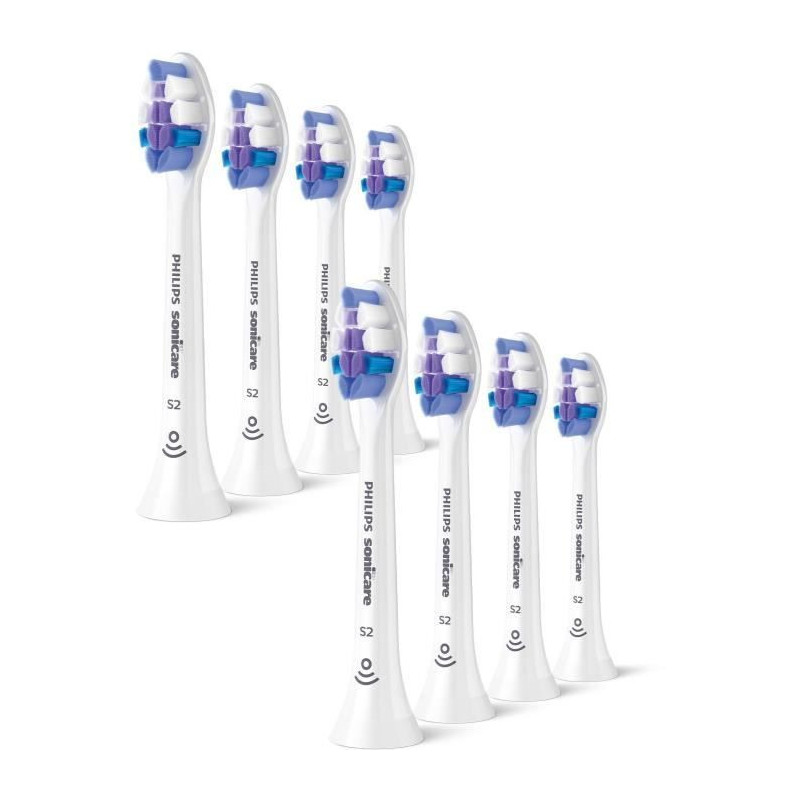 Pack of 8 brush heads - PHILIPS - HX6058/87 - S2 white