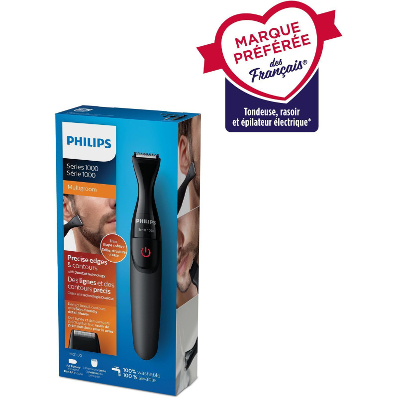 PHILIPS MG1100 / 16 Precision trimmer with 3 beard and mini razor clog