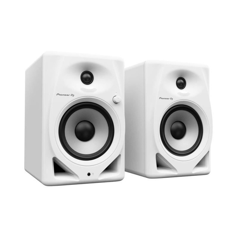 Pair of Pioneer DJ DM-50D-W monitoring speakers - Bass Reflex - 2x25W