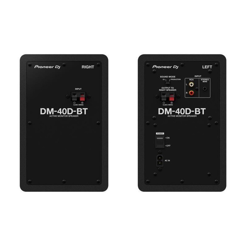 Pair of Pioneer DJ DM-40D-BT monitoring speakers - Bluetooth - Bass Re