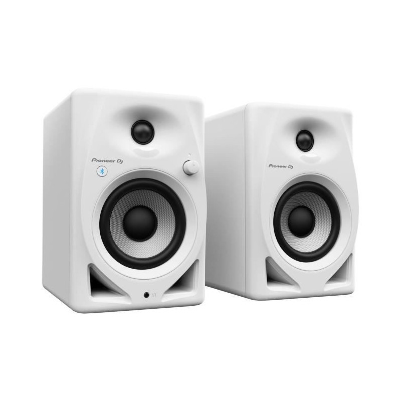 Pair of Pioneer DJ DM-40D-BT-W monitoring speakers - Bluetooth - Bass