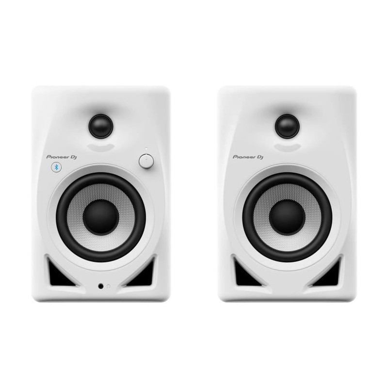 Pair of Pioneer DJ DM-40D-BT-W monitoring speakers - Bluetooth - Bass