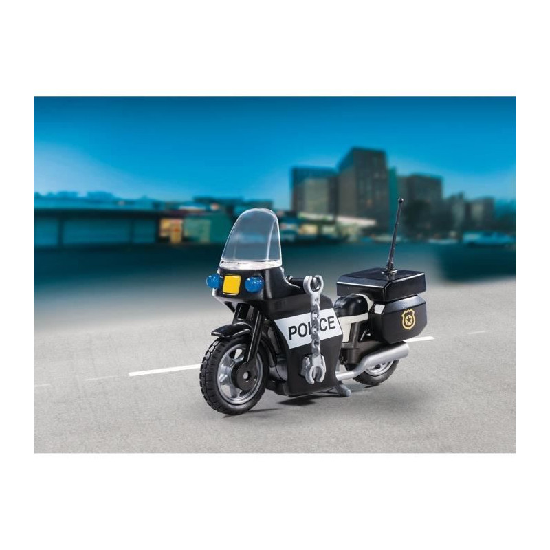 PLAYMOBIL - Police Biker Suitcase - Boy - 13 pieces - From 4 years old