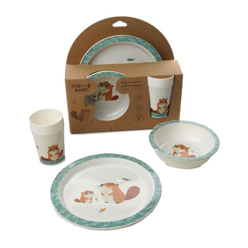 My first microwave meal set - THERMOBABY - Castor - Plate, bowl, cup