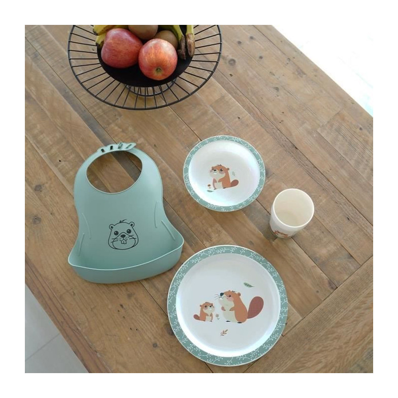 My first microwave meal set - THERMOBABY - Castor - Plate, bowl, cup