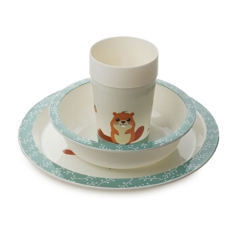 My first microwave meal set - THERMOBABY - Castor - Plate, bowl, cup