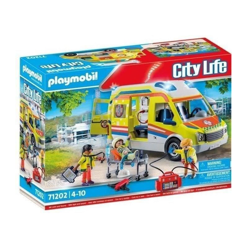 PLAYMOBIL - 71202 - City Action Les Subcutors - Ambulance with light a