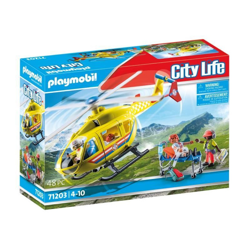 PLAYMOBIL - 71203 - City Action Les Subcutors - Rescue helicoptere