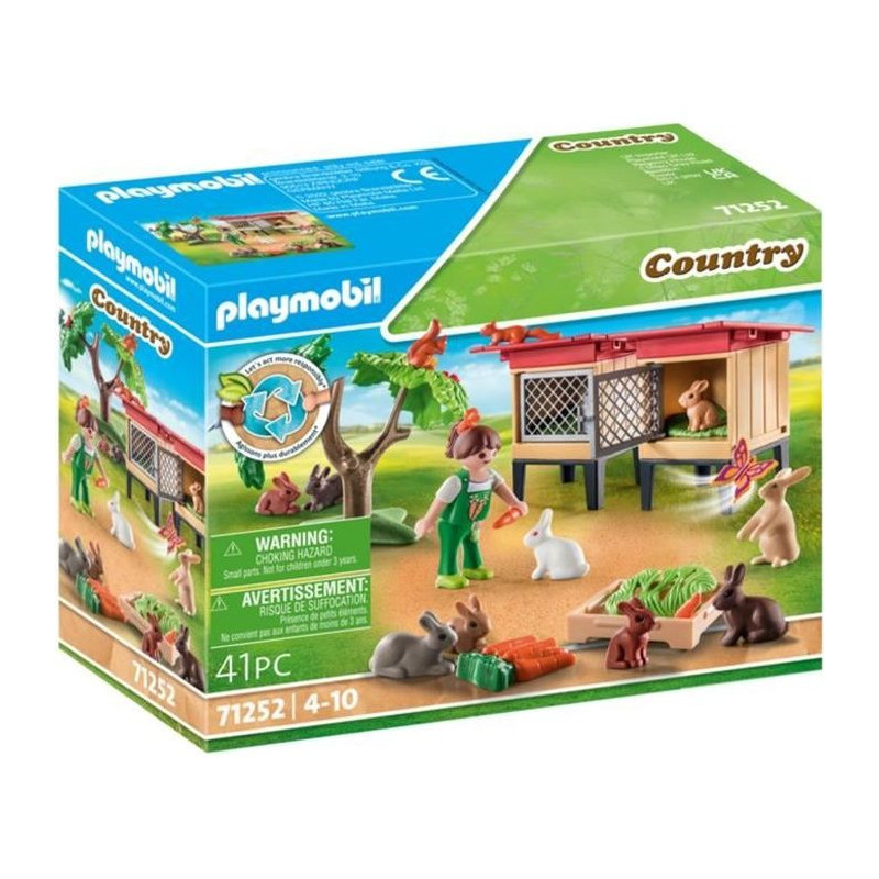 Playmobil - 71252 - Country the farm - Child with enclosure and rabbit