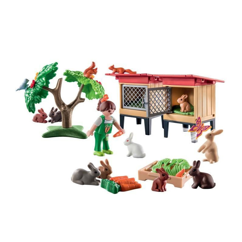 Playmobil - 71252 - Country the farm - Child with enclosure and rabbit