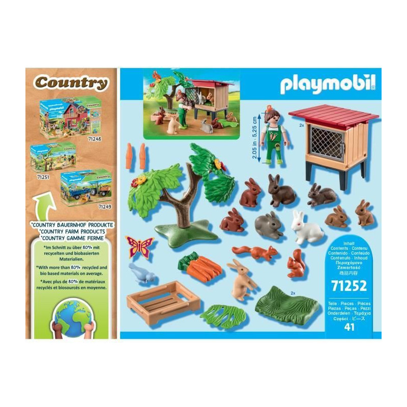 Playmobil - 71252 - Country the farm - Child with enclosure and rabbit